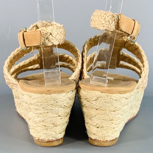 STUART WEITZMAN Size 7 Beige Natural Metallic Espadrille Sandals - Picture 3 of 13